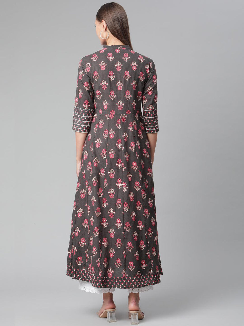 Divena Brownish Black Anarkali Kurta - divena world
