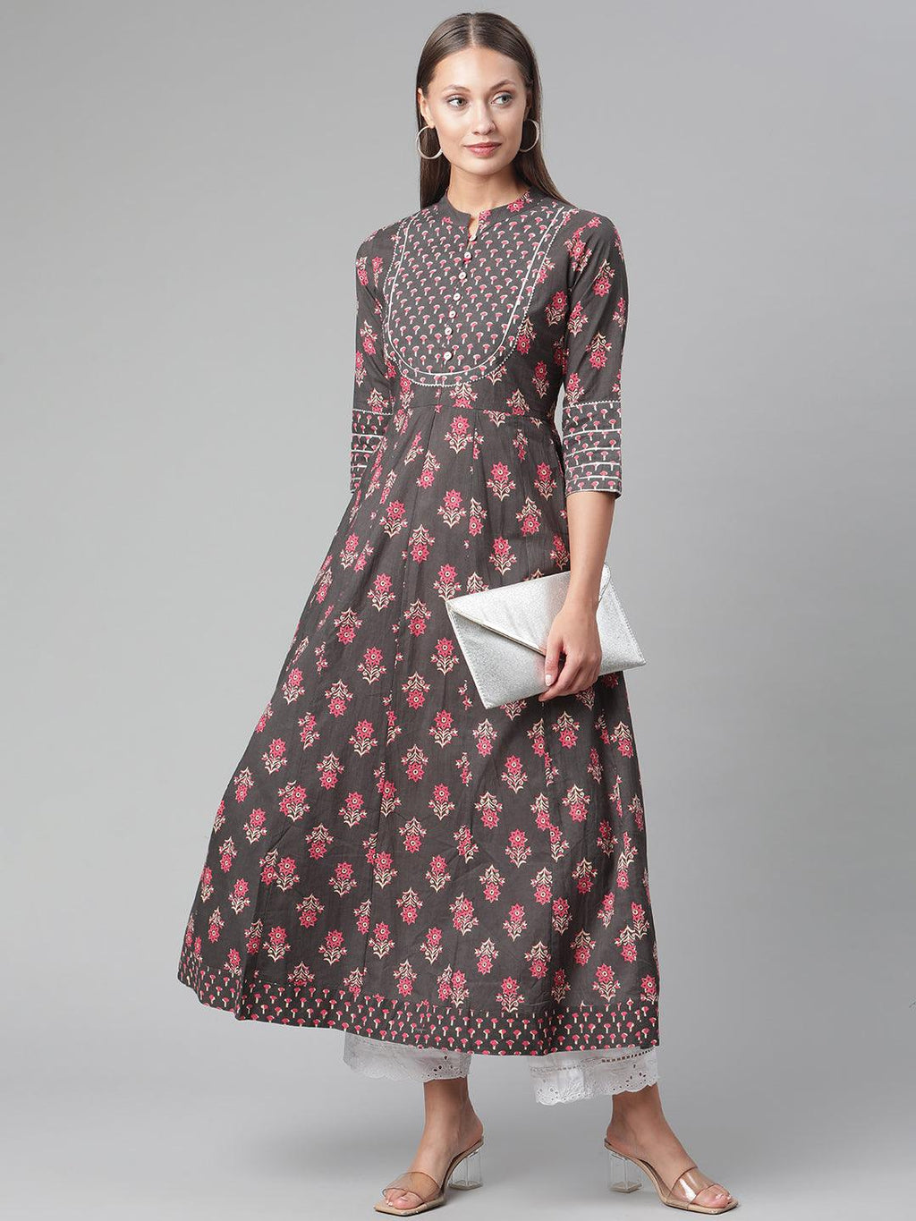 Divena Brownish Black Anarkali Kurta - divena world