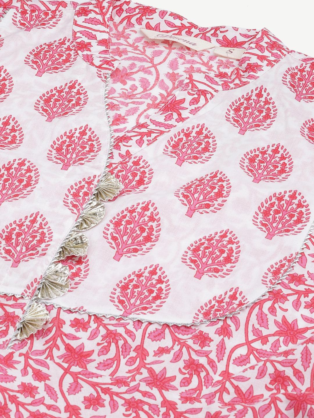 Divena Red White Peplum kurta With Sharara Set - divena world