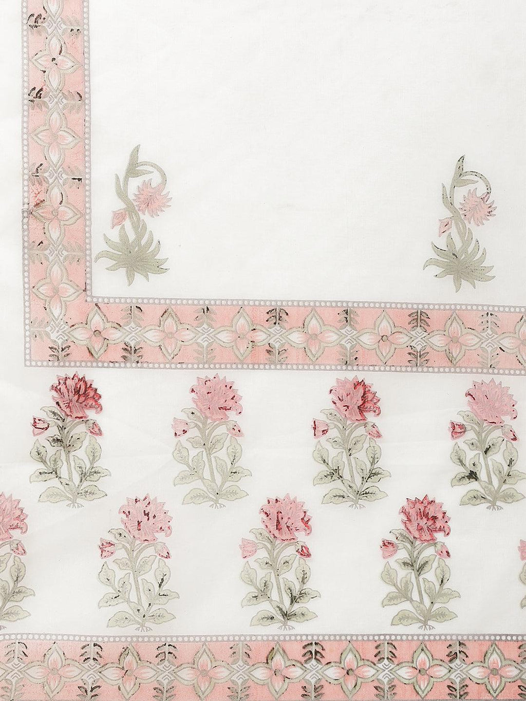 Divena White Floral Kurta Pant Set With Dupatta - divena world