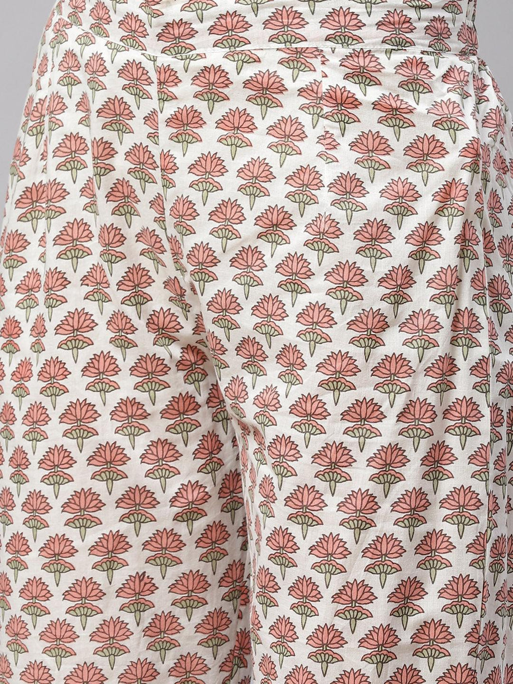 Divena White Floral Anarkali Kurta Pant Set With Dupatta - divena world