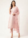 Noe Velarro Solid Chanderi Kurta with Inner,Trouser Inner & Dupatta Set