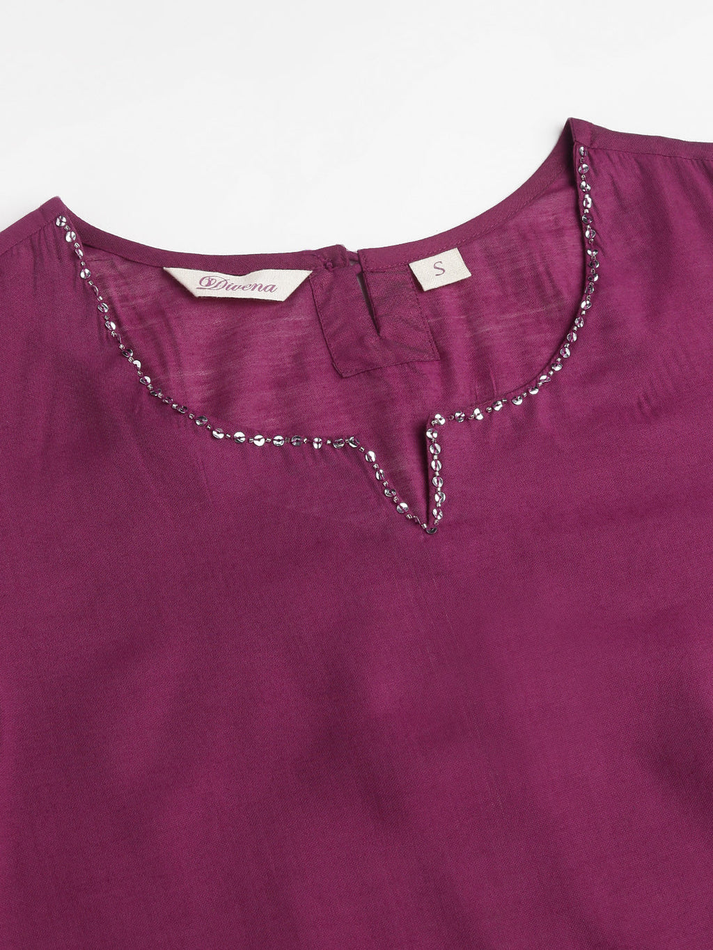 Noe Velarro Solid Purple Chanderi Embroidered Kurta with Inner Trouser Inner & Dupatta Set