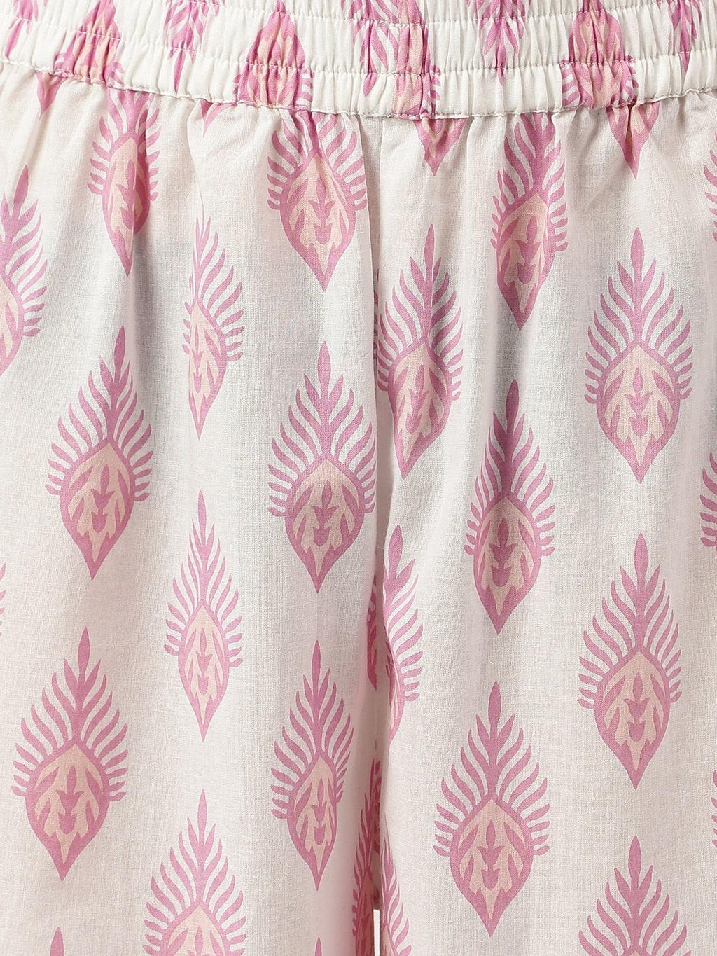 Divena White Cotton Straight Kurta Hem Cuffed Pant set - divena world