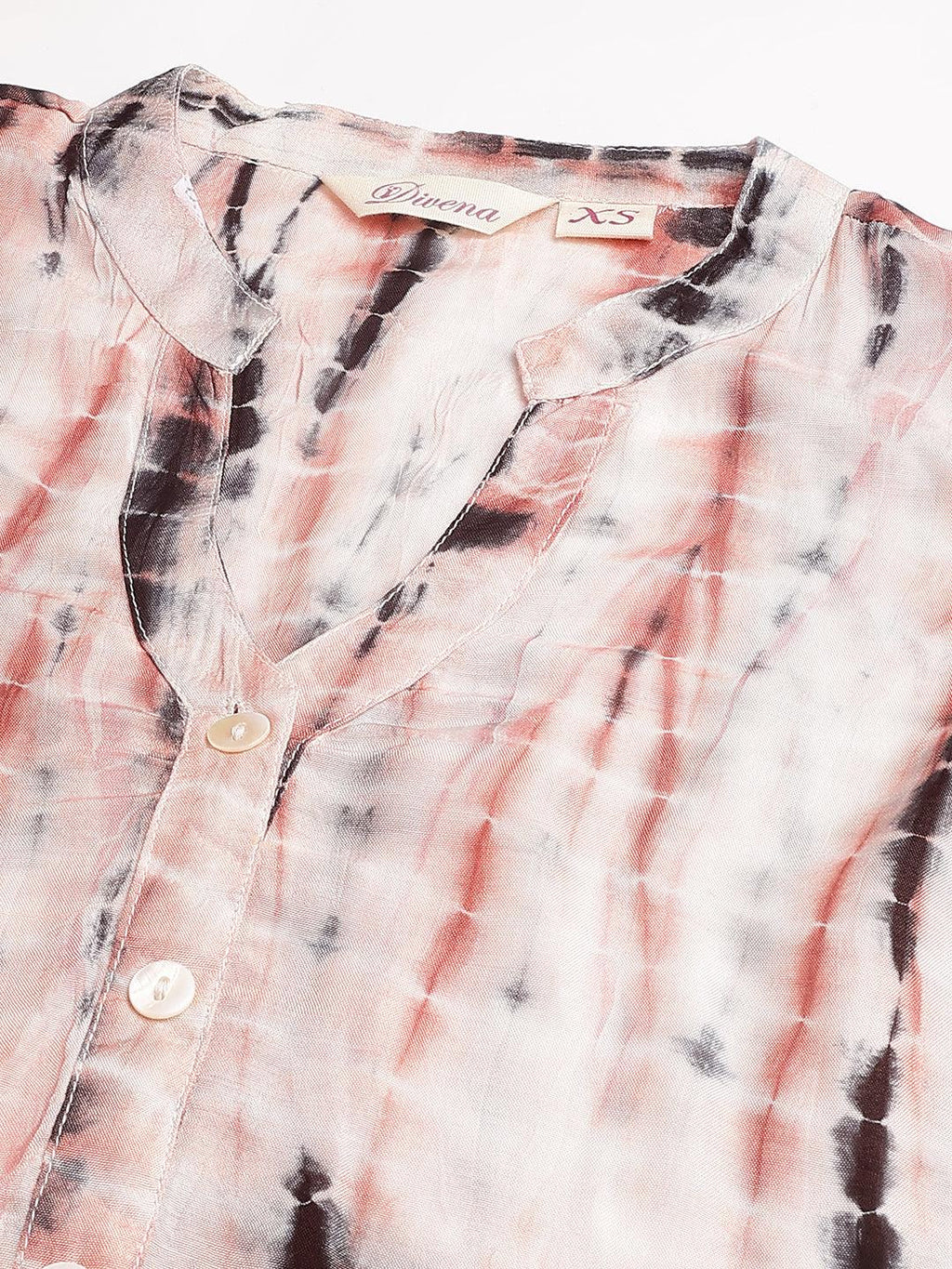 Divena Cream Muslin Tie and Dye Kurta with Ham Cuffed Pant Set - divena world