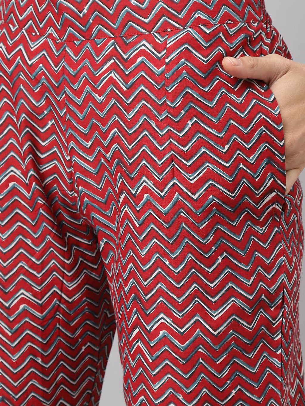 Divena Maroon Cotton Anakali Kurta pant set with Dupatta - divena world