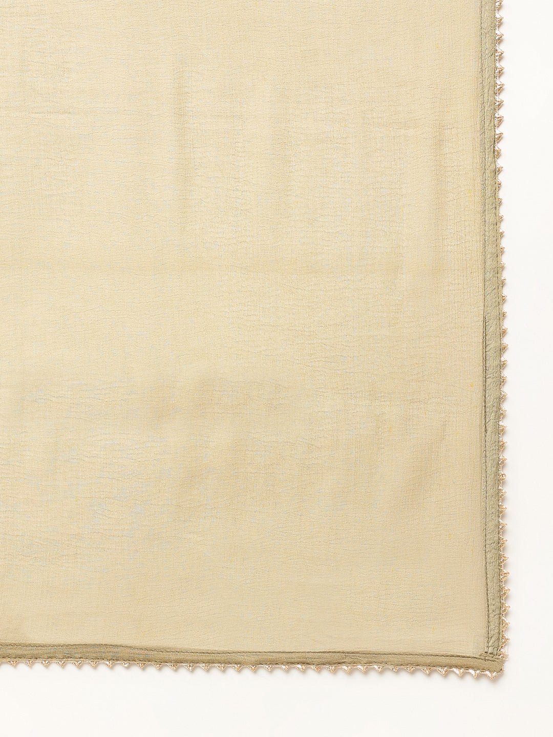 Noe Velarro Olive Embroidered Cotton Kurta Trouser with Dupatta Set