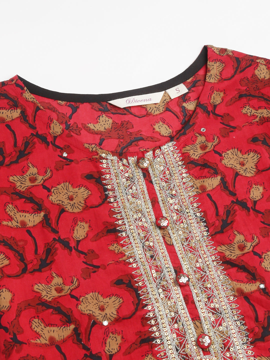 Noe Velarro Floral Printed Cotton Kurta with Sharara Set