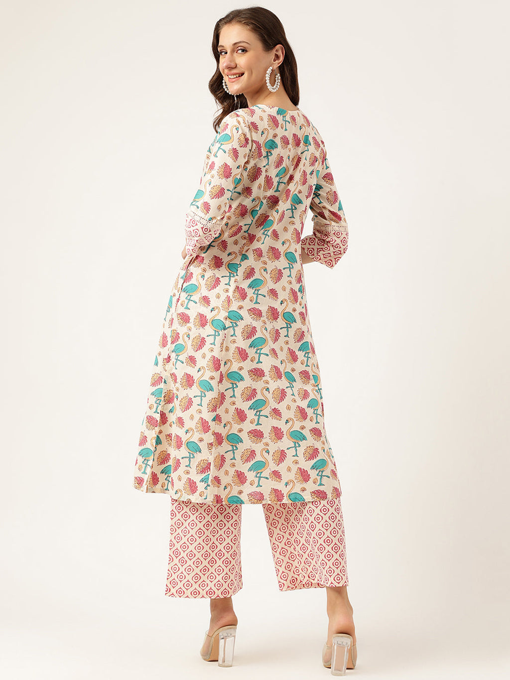 Noe Velarro Floral Cotton Kurta with Trouser set
