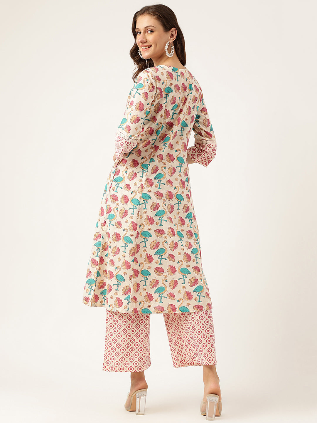 Noe Velarro Floral Cotton Kurta with Trouser set