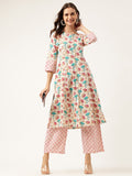 Noe Velarro Floral Cotton Kurta with Trouser set