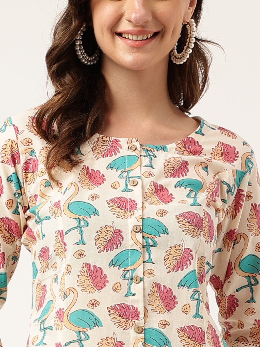 Noe Velarro Floral Cotton Kurta with Trouser set