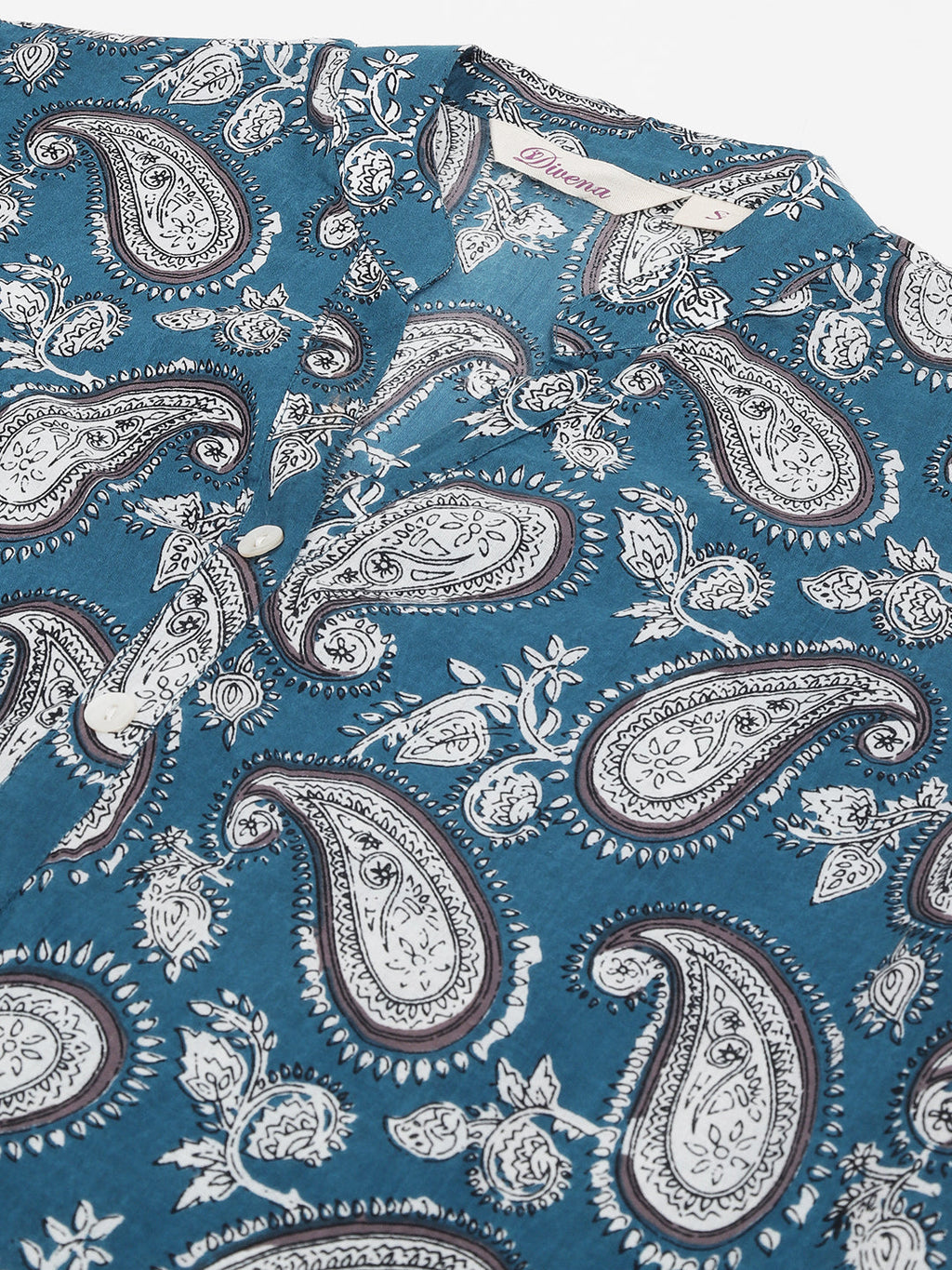 Noe Velarro Paisley Print Straight Fit Cotton Kurta