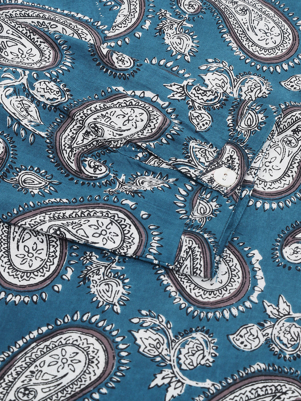 Noe Velarro Paisley Print Straight Fit Cotton Kurta