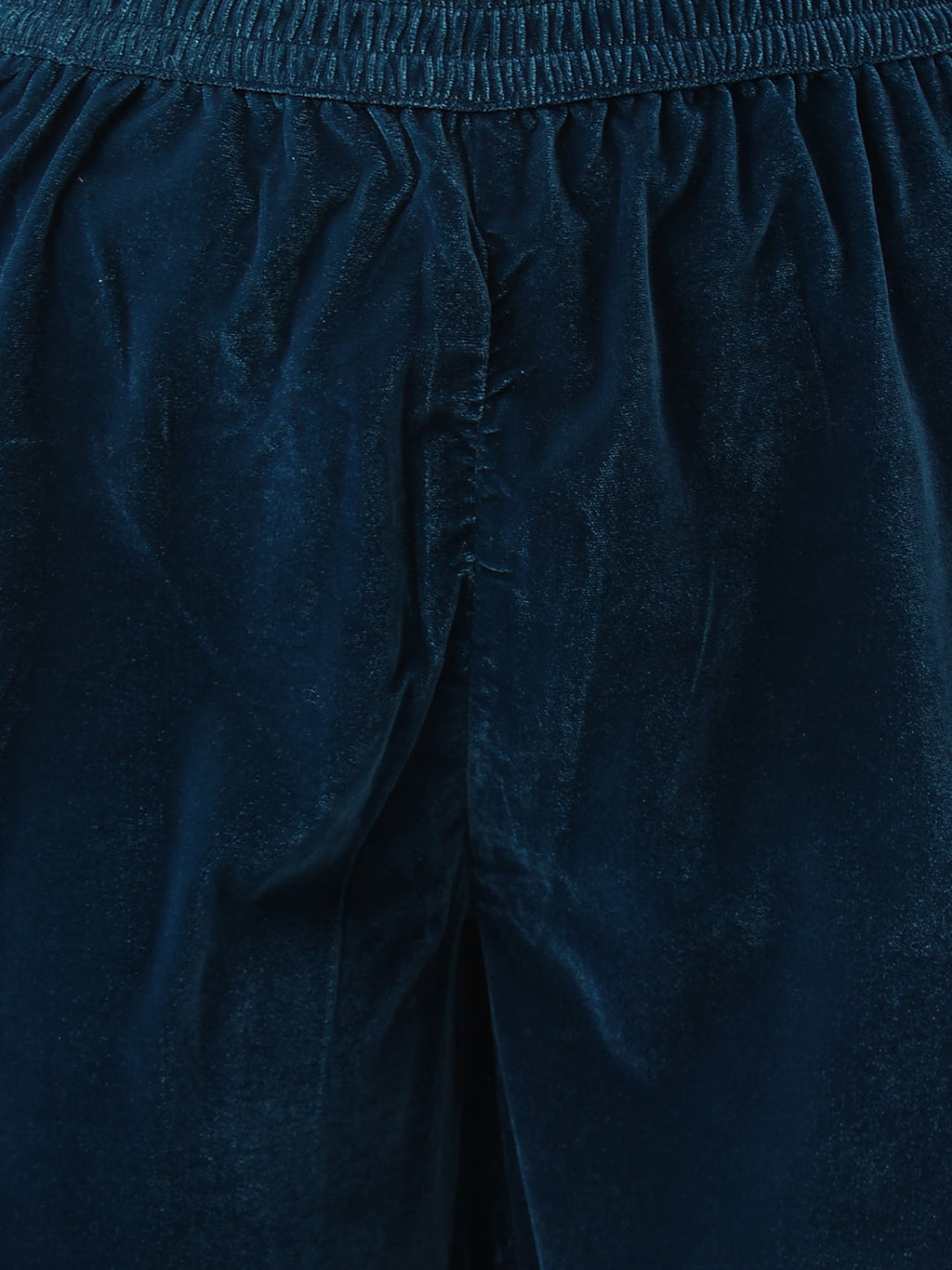 Noe Velarro Rayol Blue Hand Embroidered Velvet Straight Kurta, trousers with Dupatta Set