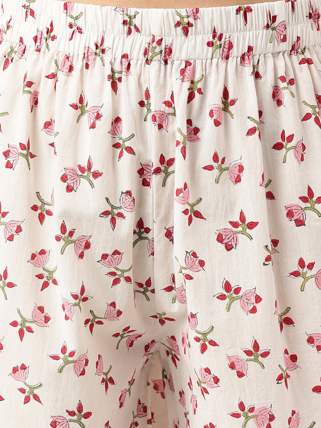 Noe Velarro Floral HandBlock Printed Kurta Trouser & Kota Dori Dupatta Set