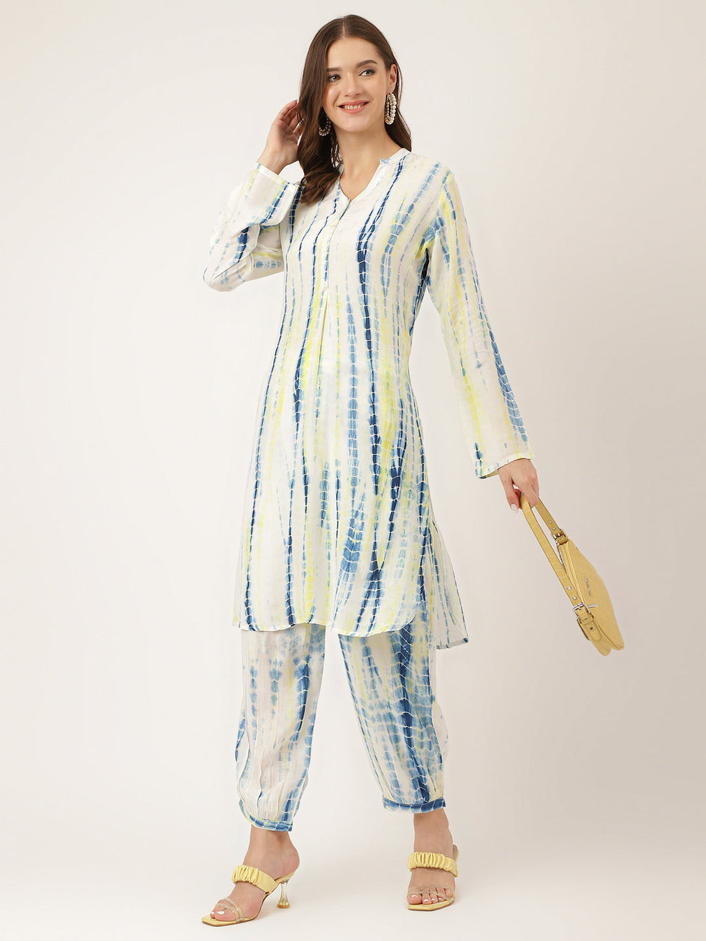 Noe Velarro Yellow Blue Tie Dye Muslin Co Ord Set