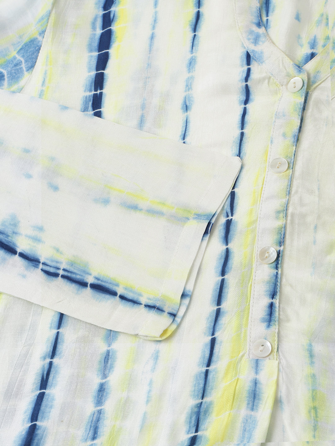 Noe Velarro Yellow Blue Tie Dye Muslin Co Ord Set