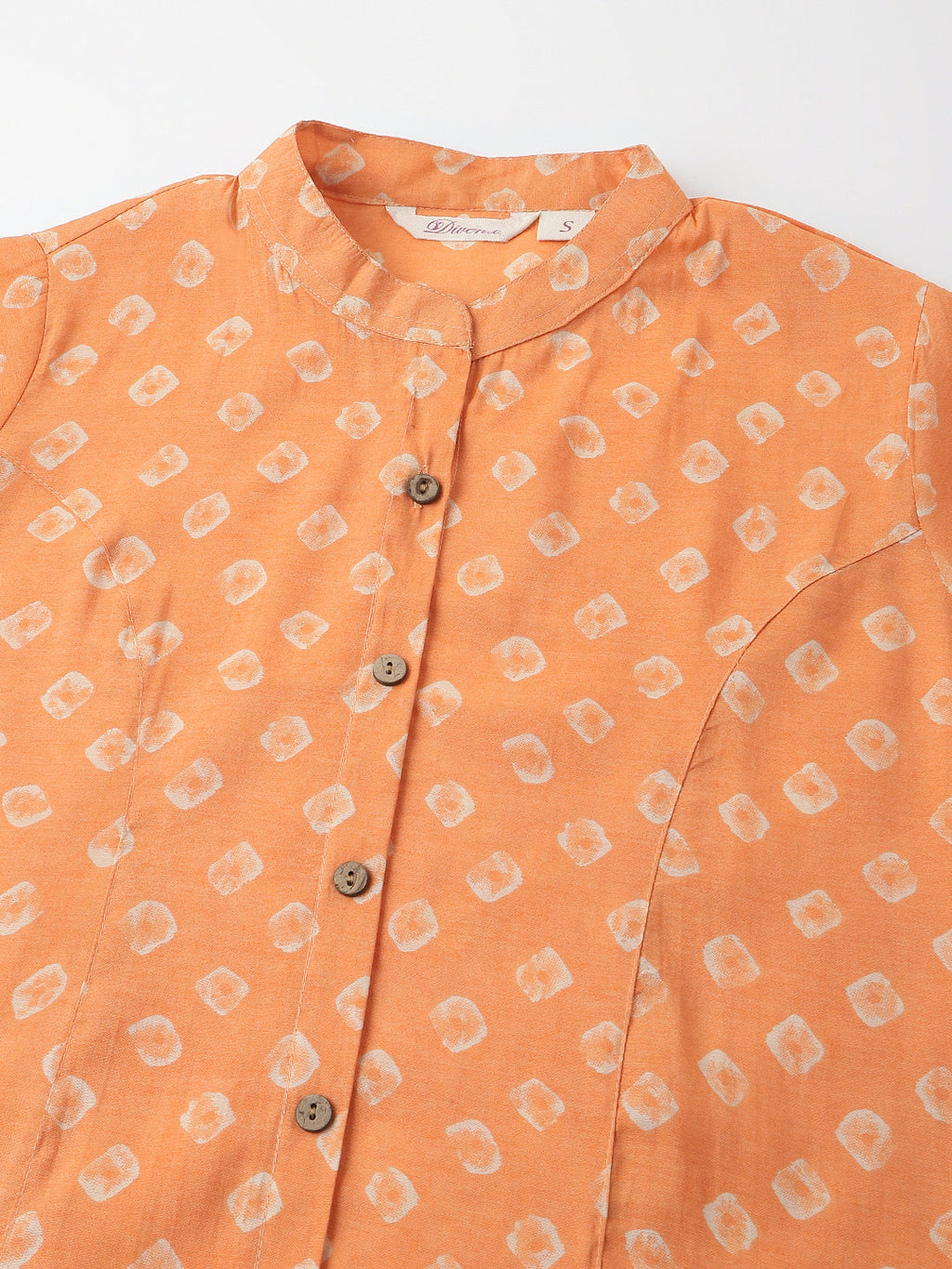 Noe Velarro Mustard Printed Chanderi Silk Regular Top