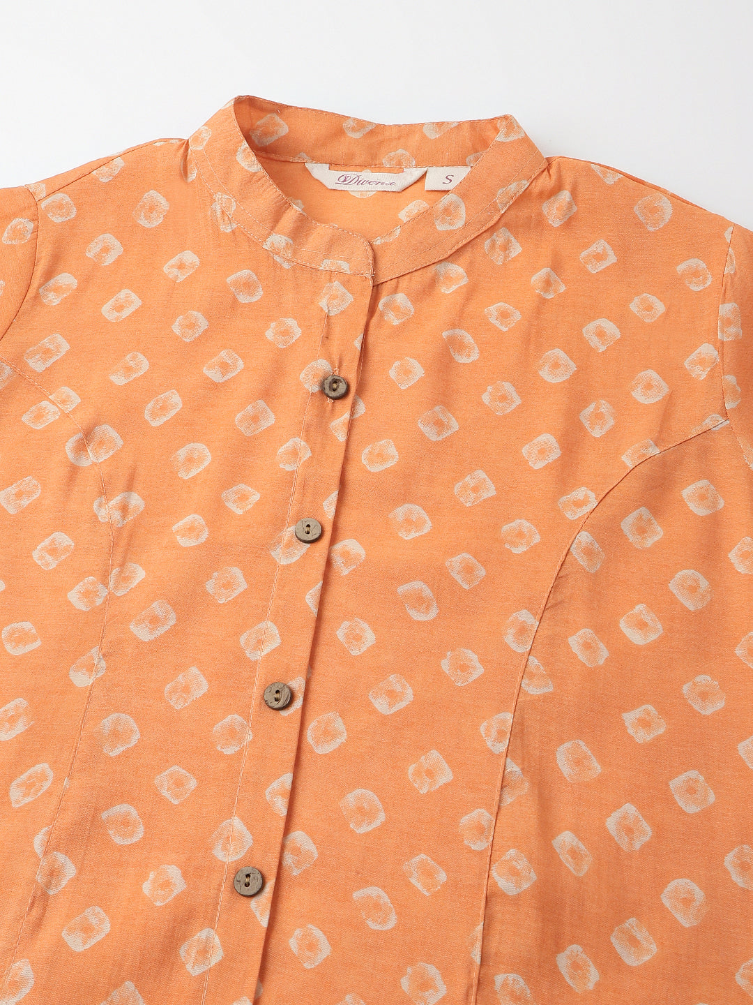 Noe Velarro Mustard Printed Chanderi Silk Regular Top