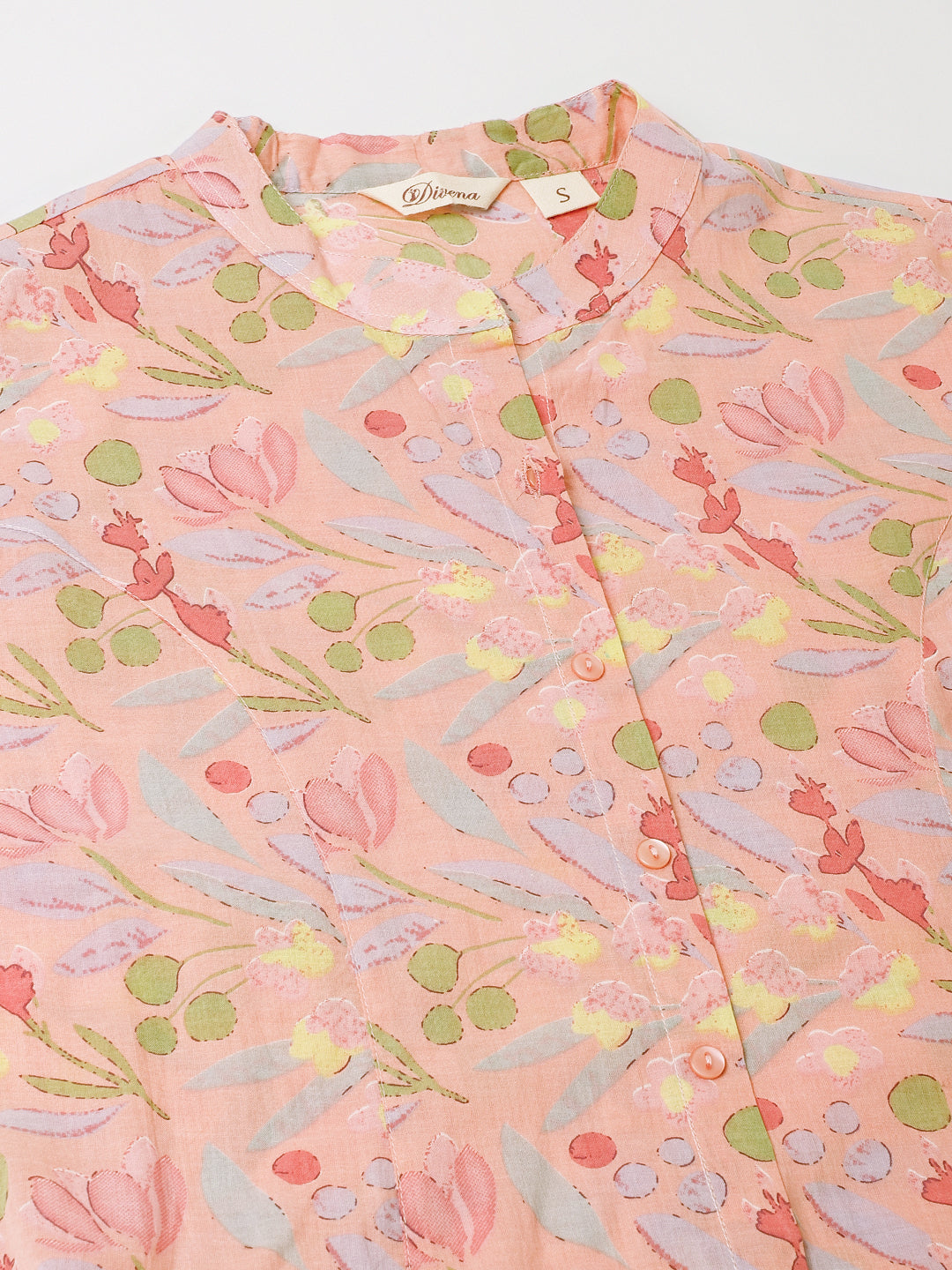 Noe Velarro Pink Multi Colored Floral print Cotton Regular Top