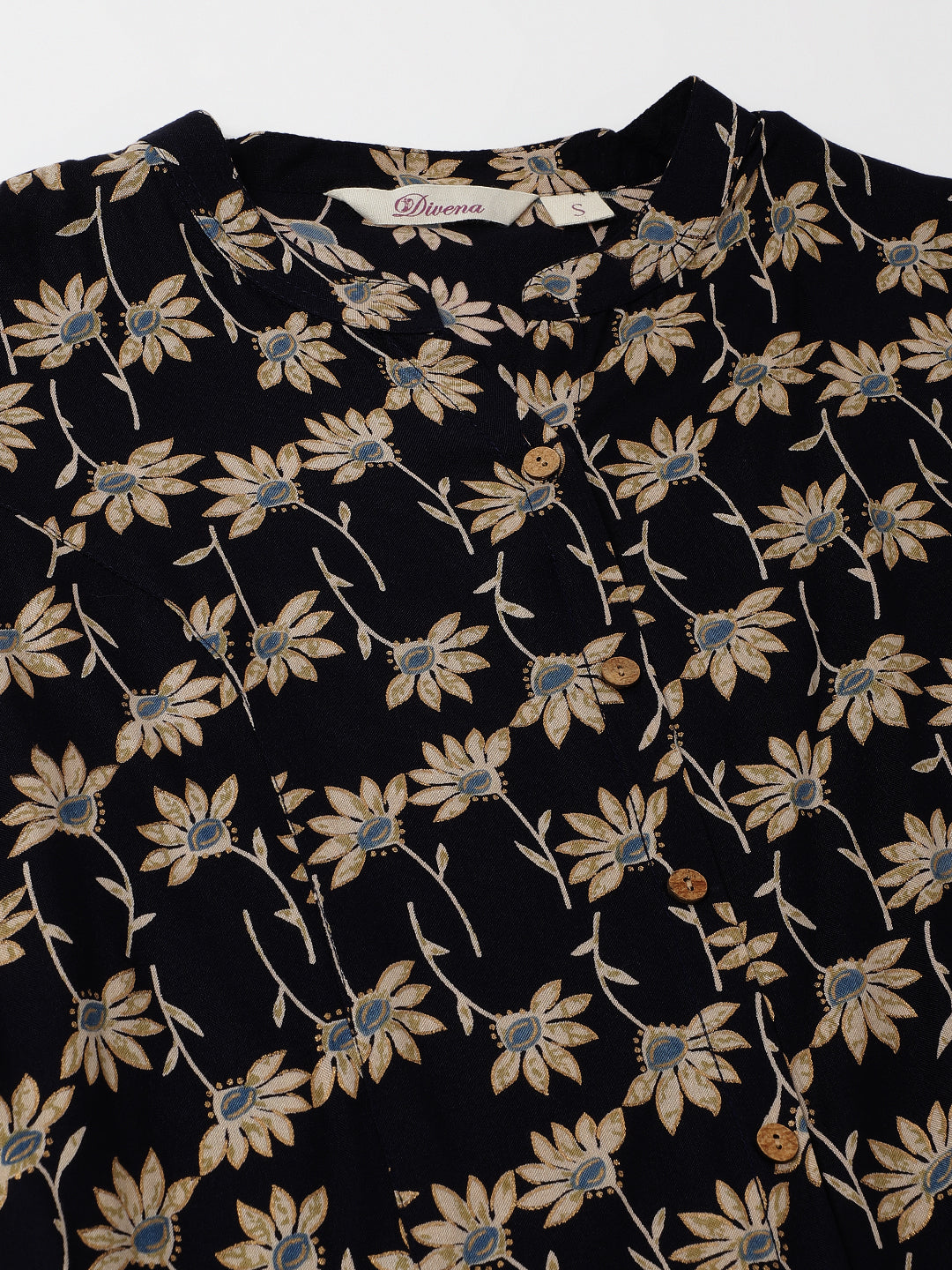 Noe Velarro Floral Printed Rayon Shirt type Top for Women