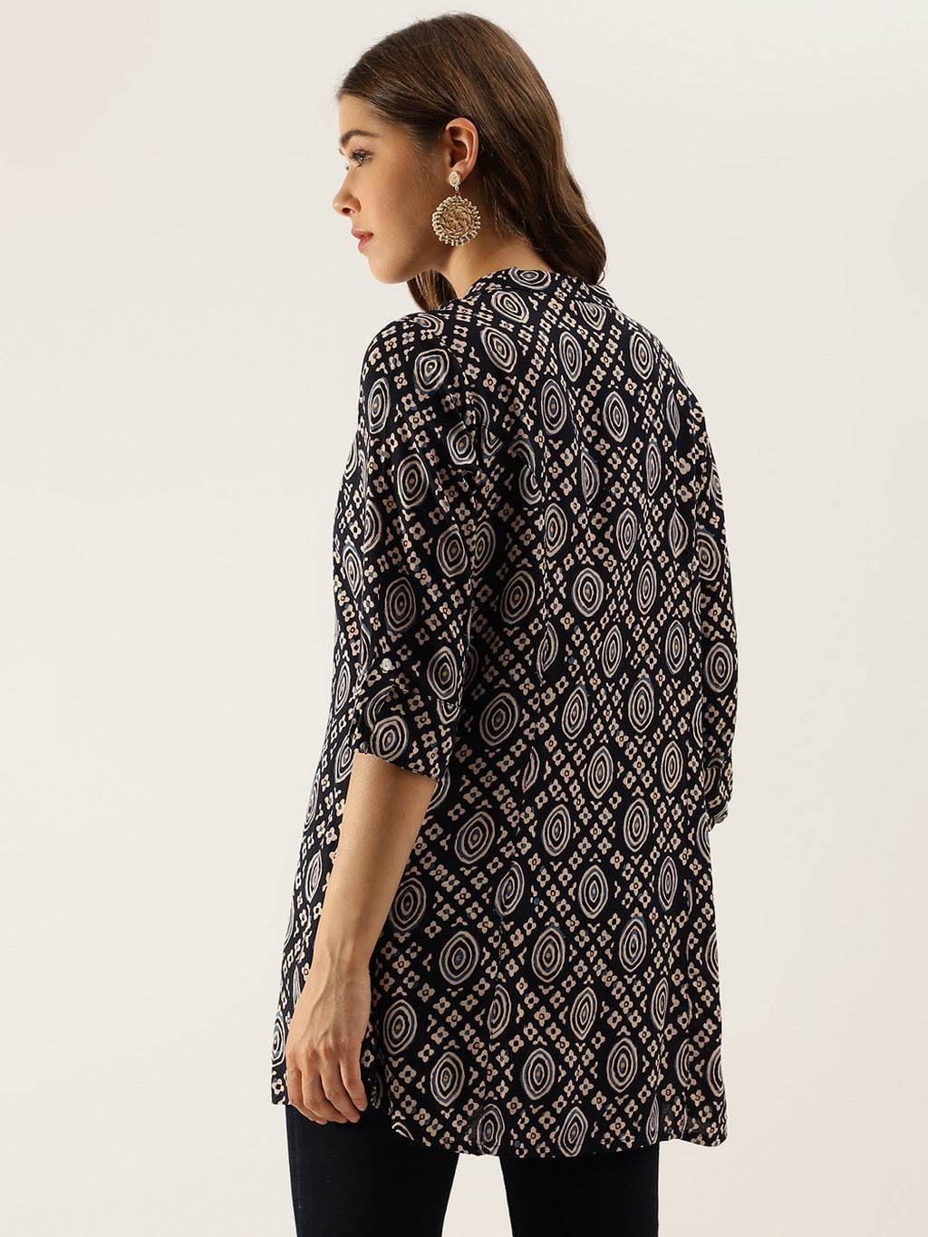 Noe Velarro Black Asymetric Printed  top