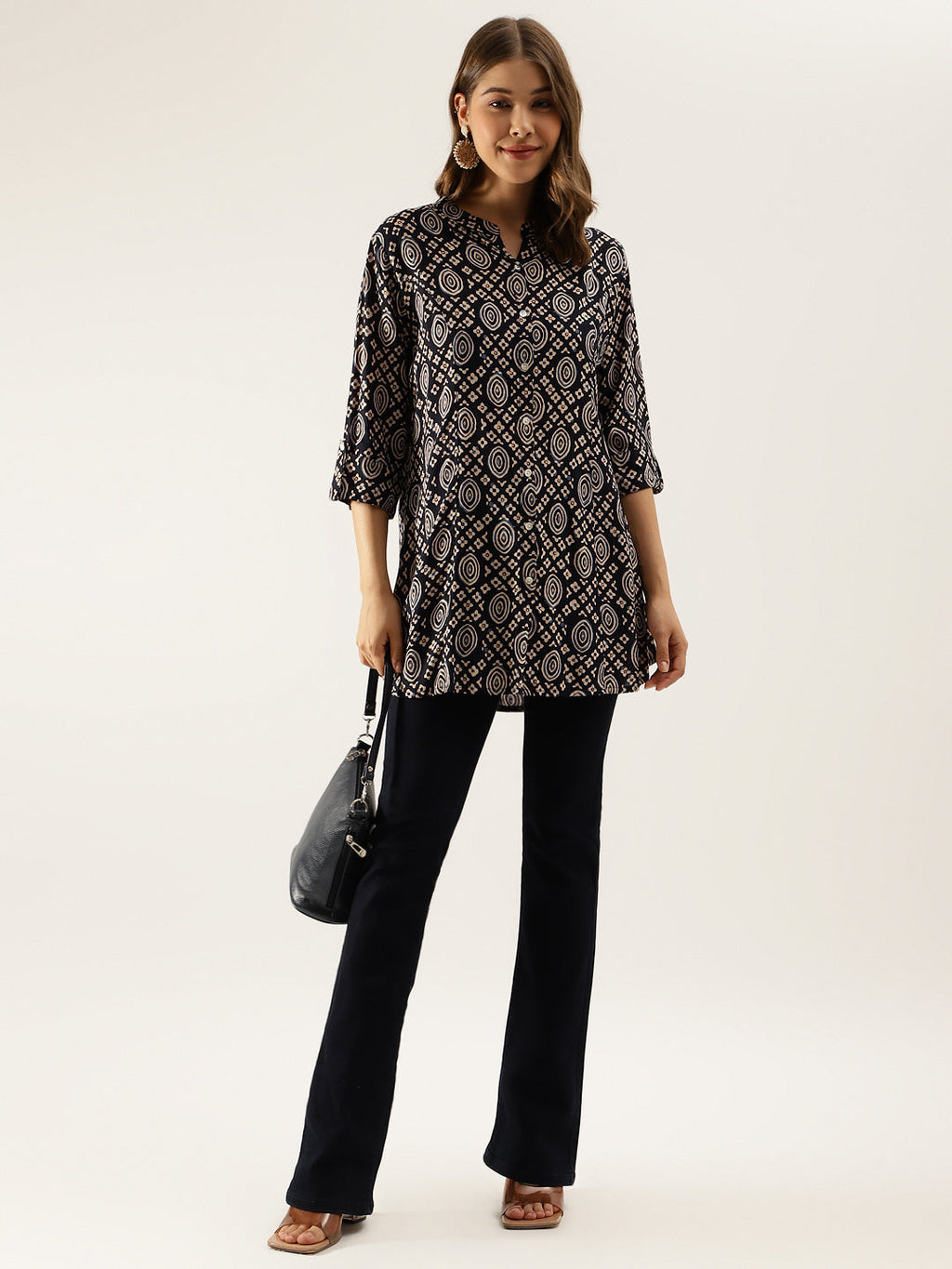 Noe Velarro Black Asymetric Printed  top