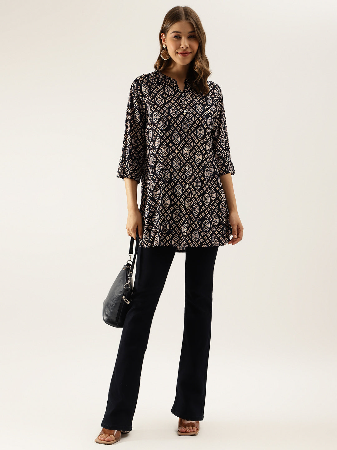 Noe Velarro Black Asymetric Printed  top