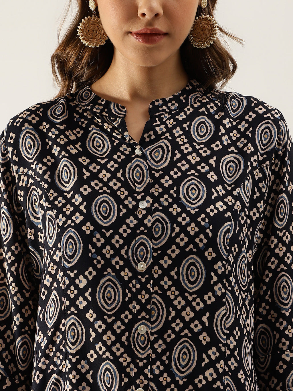 Noe Velarro Black Asymetric Printed  top