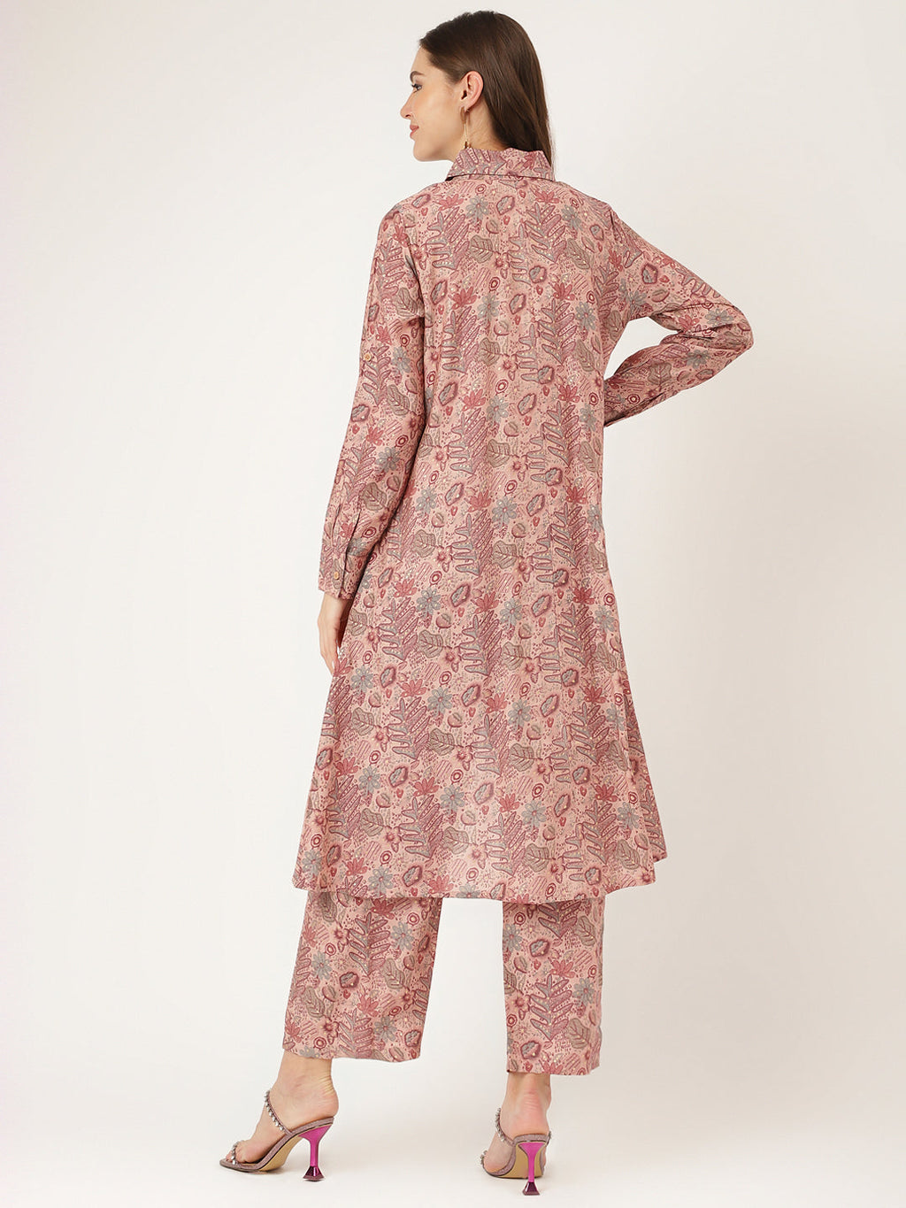 Noe Velarro Purple Multi Foil Printed Chanderi  Co-ord Set