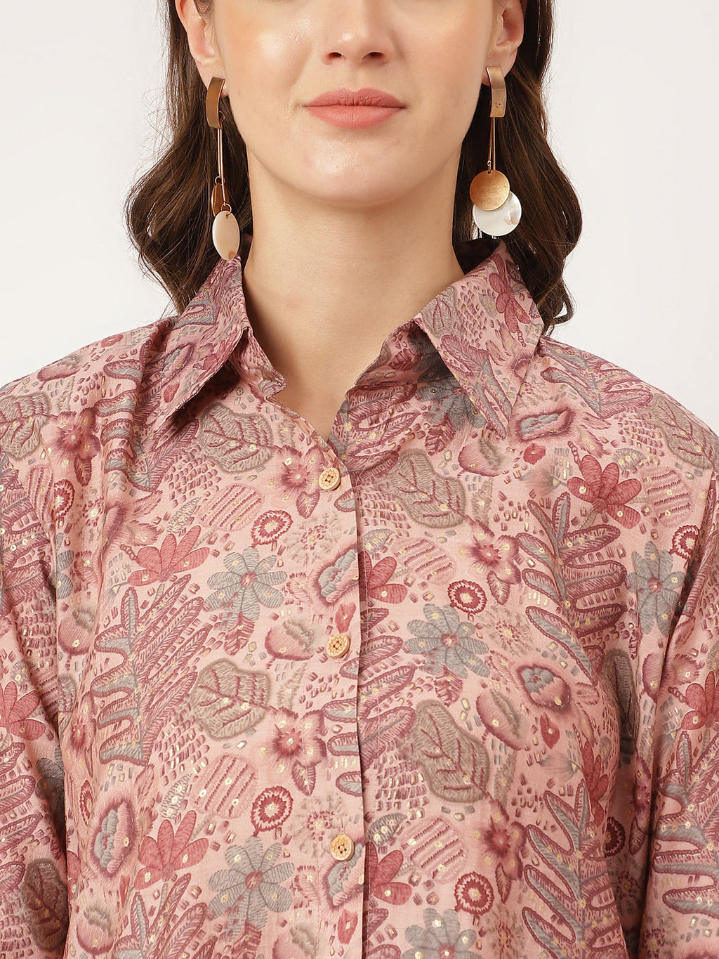 Noe Velarro Purple Multi Foil Printed Chanderi  Co-ord Set