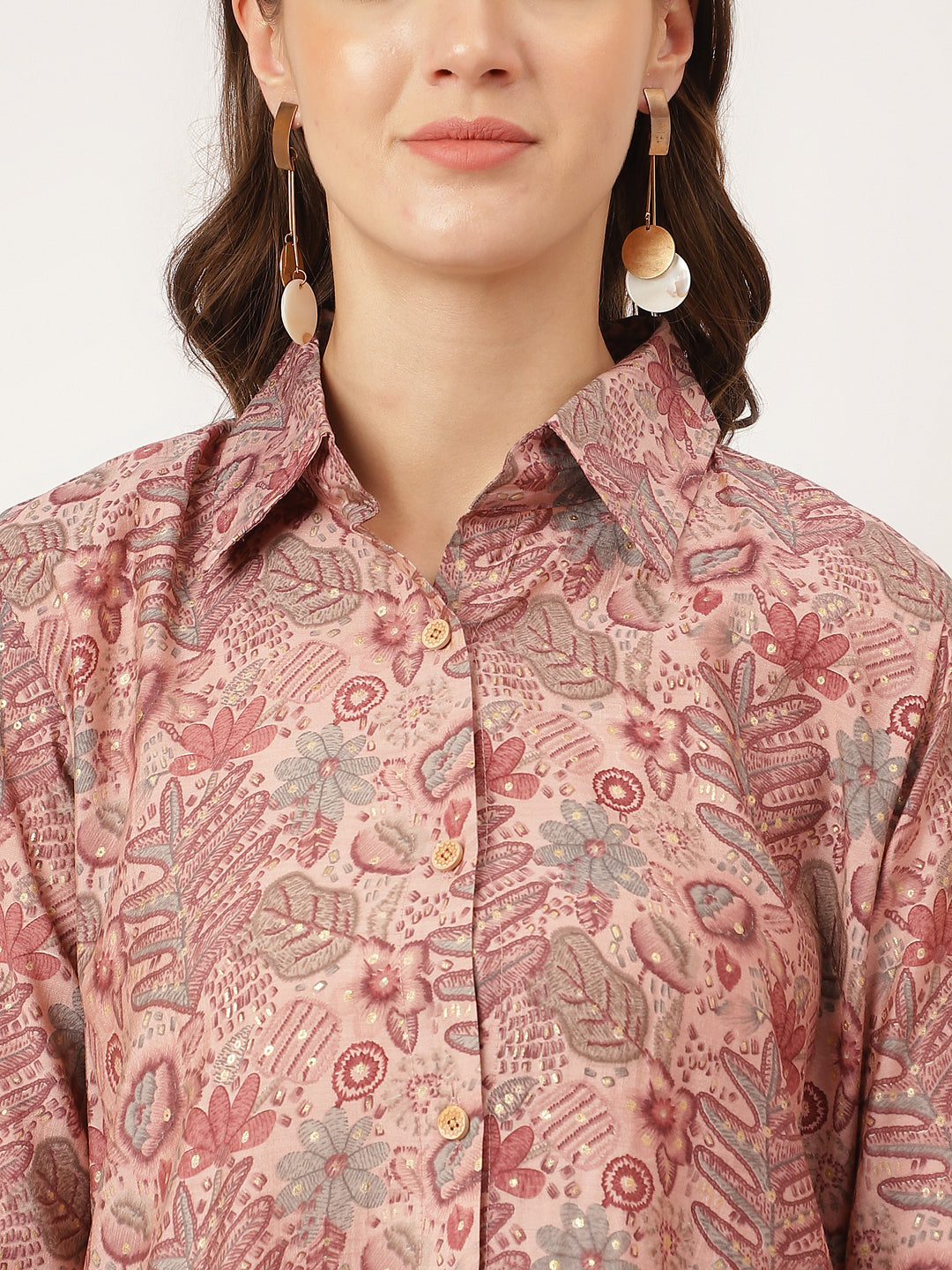 Noe Velarro Purple Multi Foil Printed Chanderi  Co-ord Set