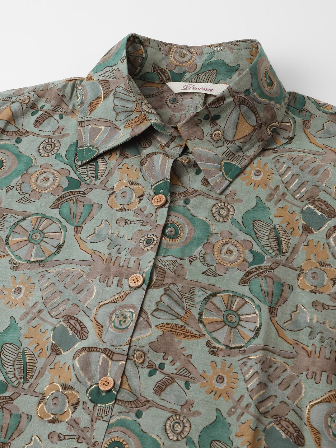 Noe Velarro Blue & Green Foil Printed Chanderi  Co-ord Set