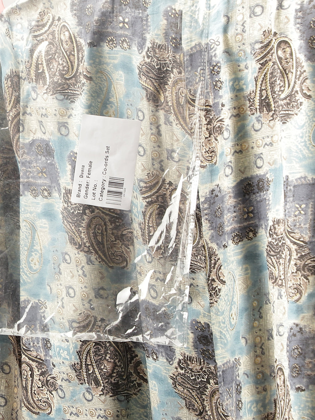 Noe Velarro Blue Foil Printed Chanderi Co-ord Set