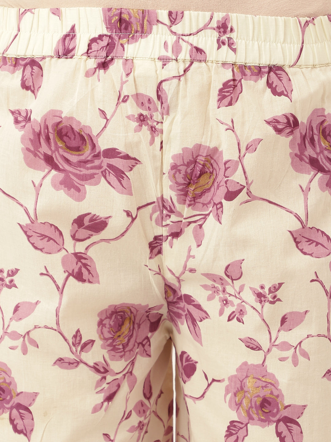 Noe Velarro Purple Floral Print Cotton Co-ord Set