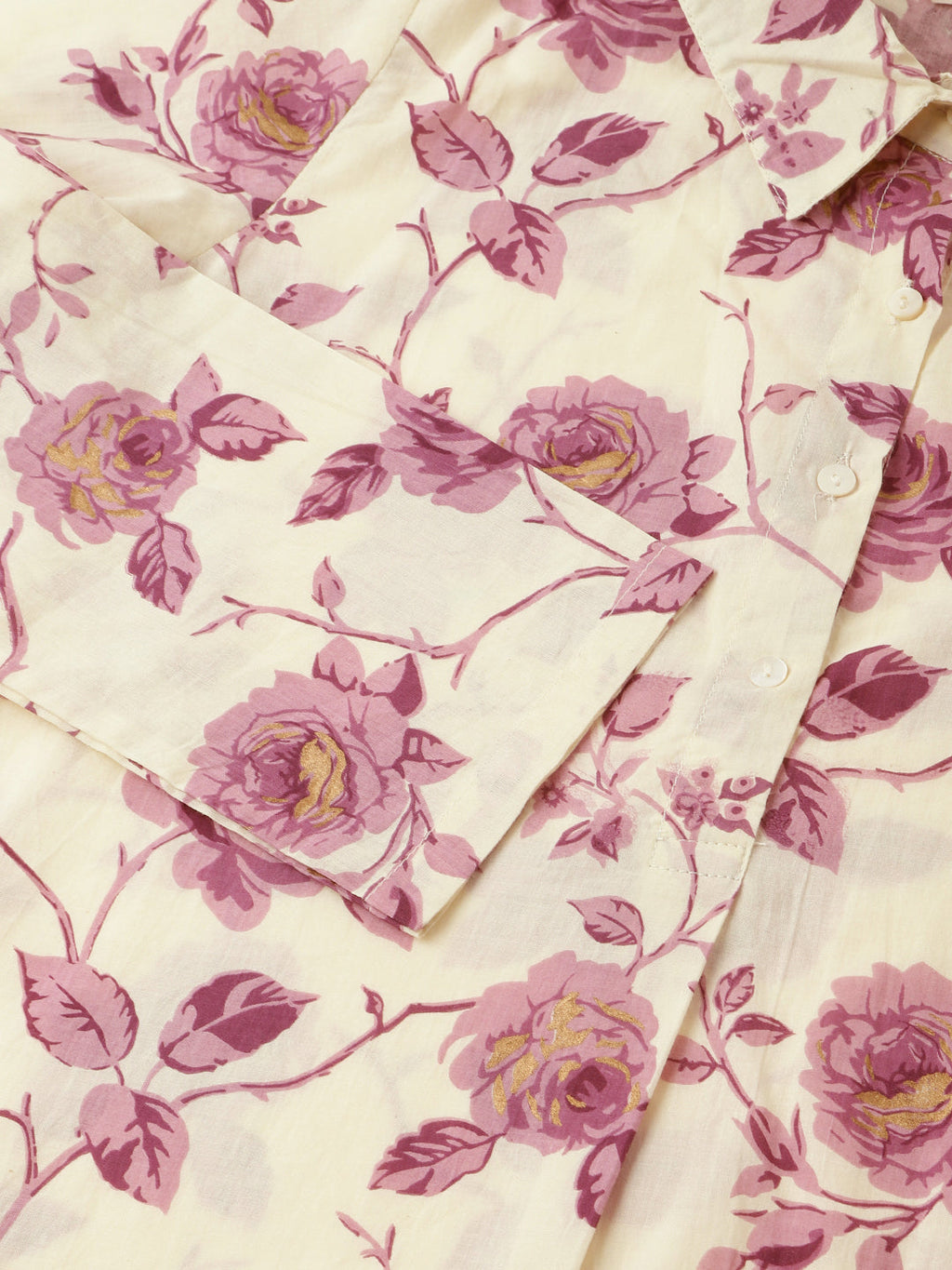 Noe Velarro Purple Floral Print Cotton Co-ord Set