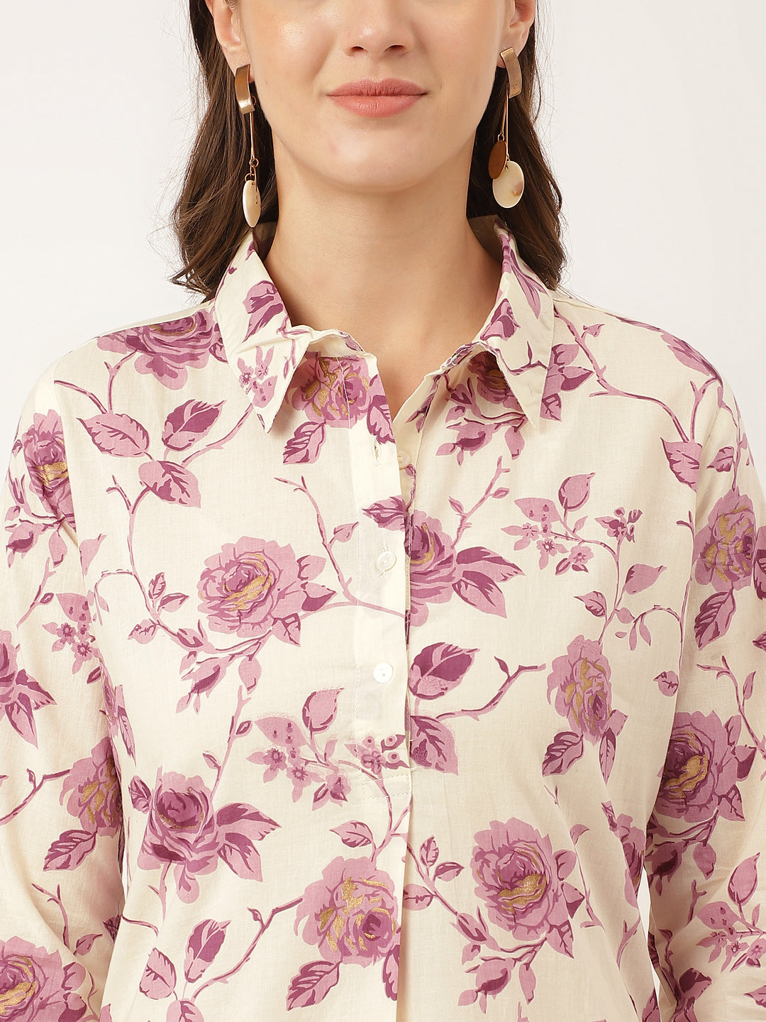 Noe Velarro Purple Floral Print Cotton Co-ord Set