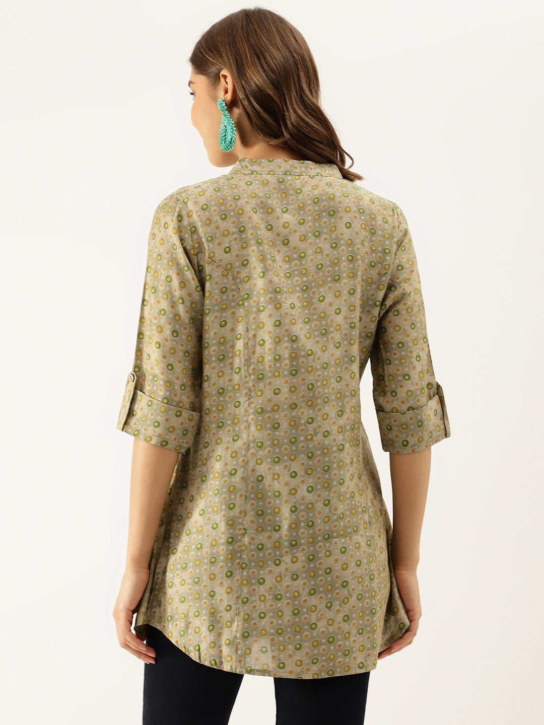 Noe Velarro Green Floral Printed Top