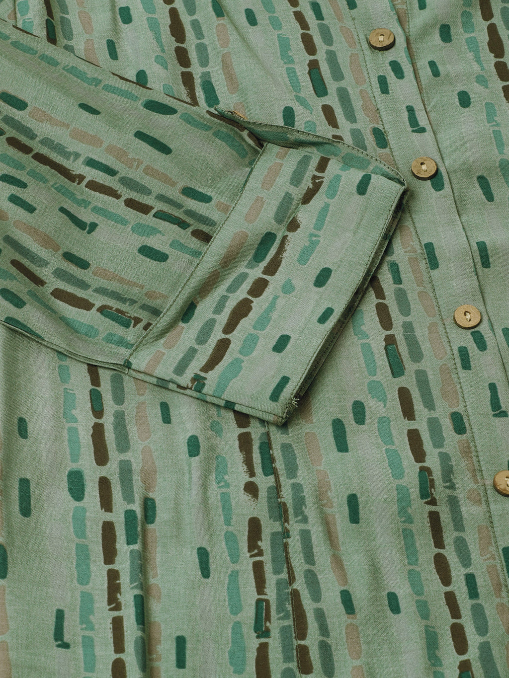 Noe Velarro Green Printed Modal Chanderi Regular Fit Top