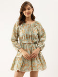 Noe Velarro Sky Blue Floral Dress