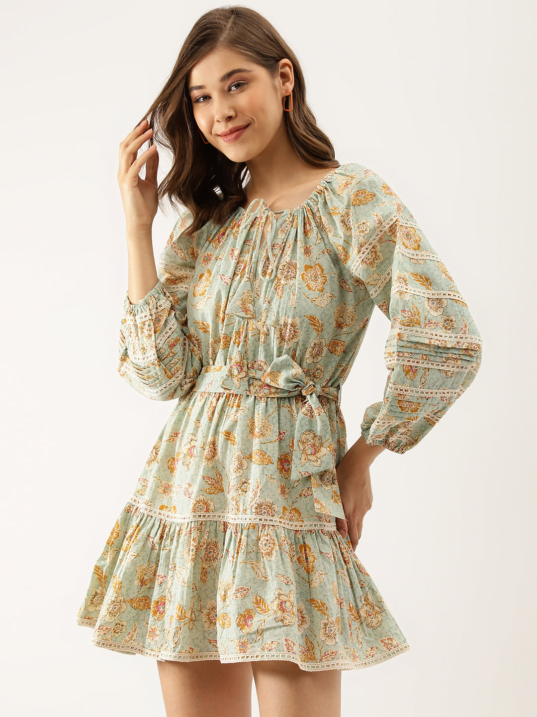 Noe Velarro Sky Blue Floral Dress
