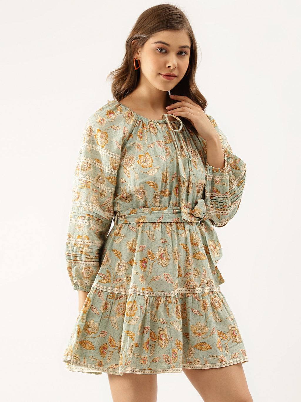 Noe Velarro Sky Blue Floral Dress