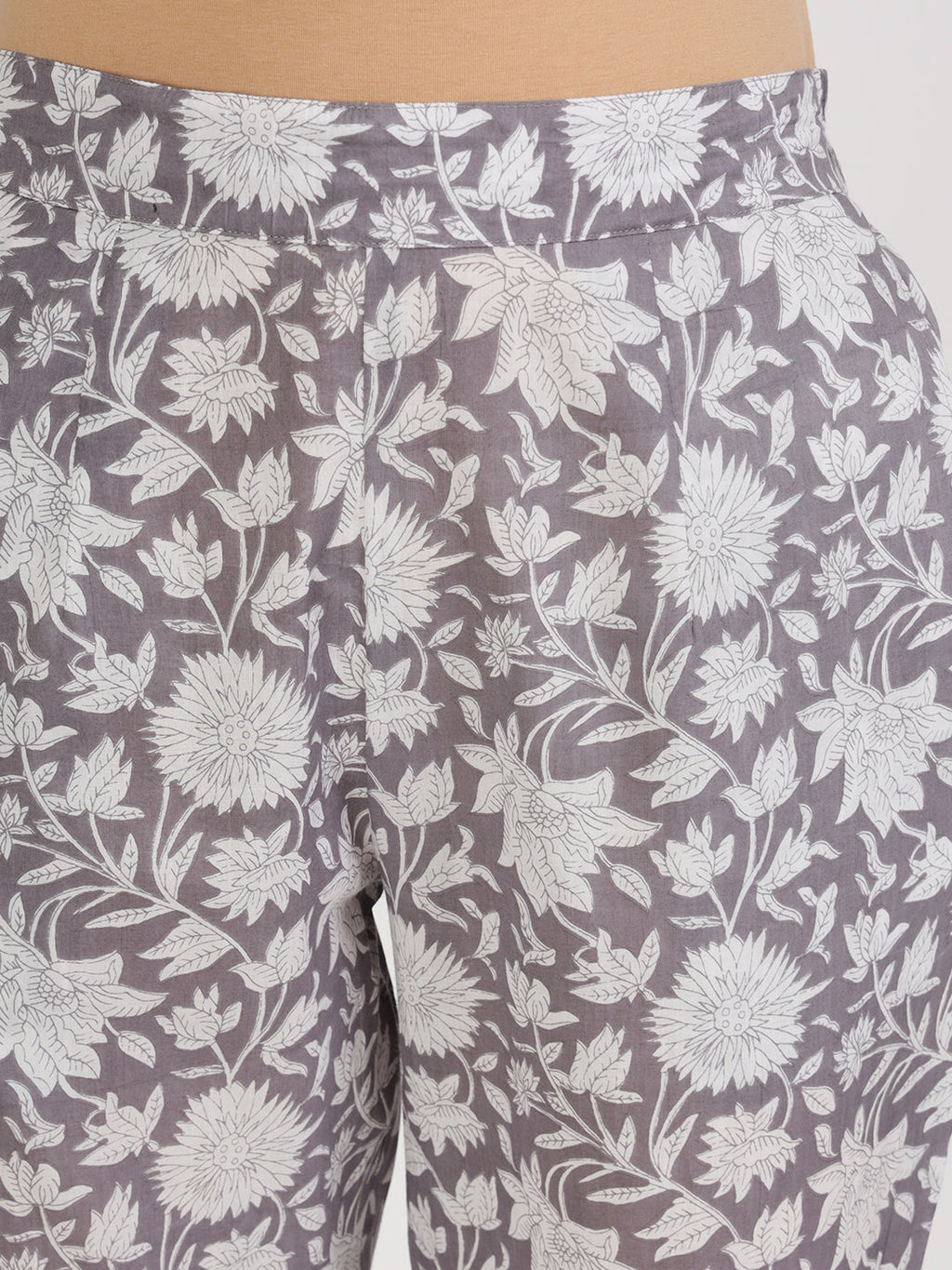 Noe Velarro Grey Floral Printed Cotton Co ord Set