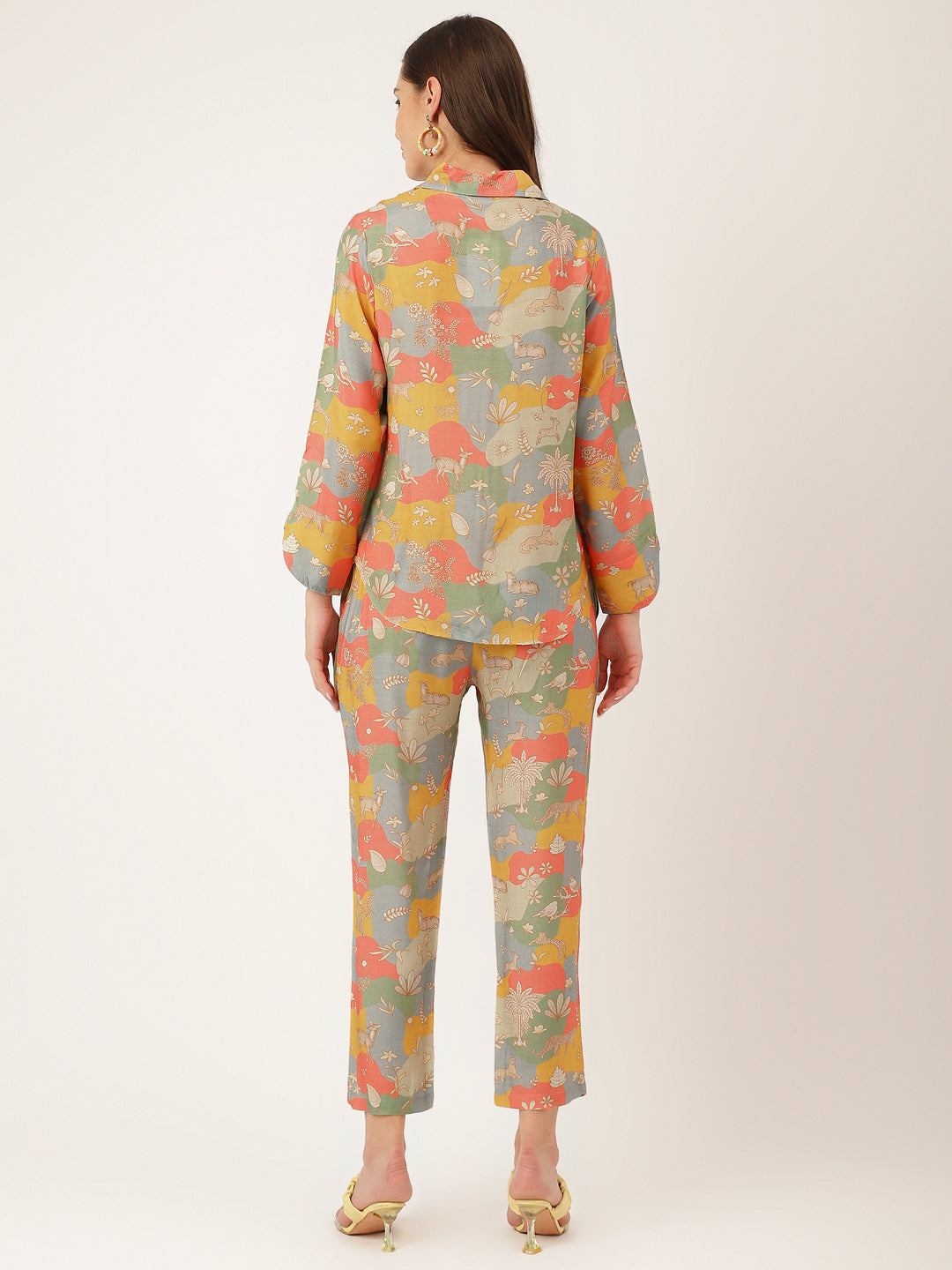 Noe Velarro Multi Color Quirky Print Muslin Co-ord Set