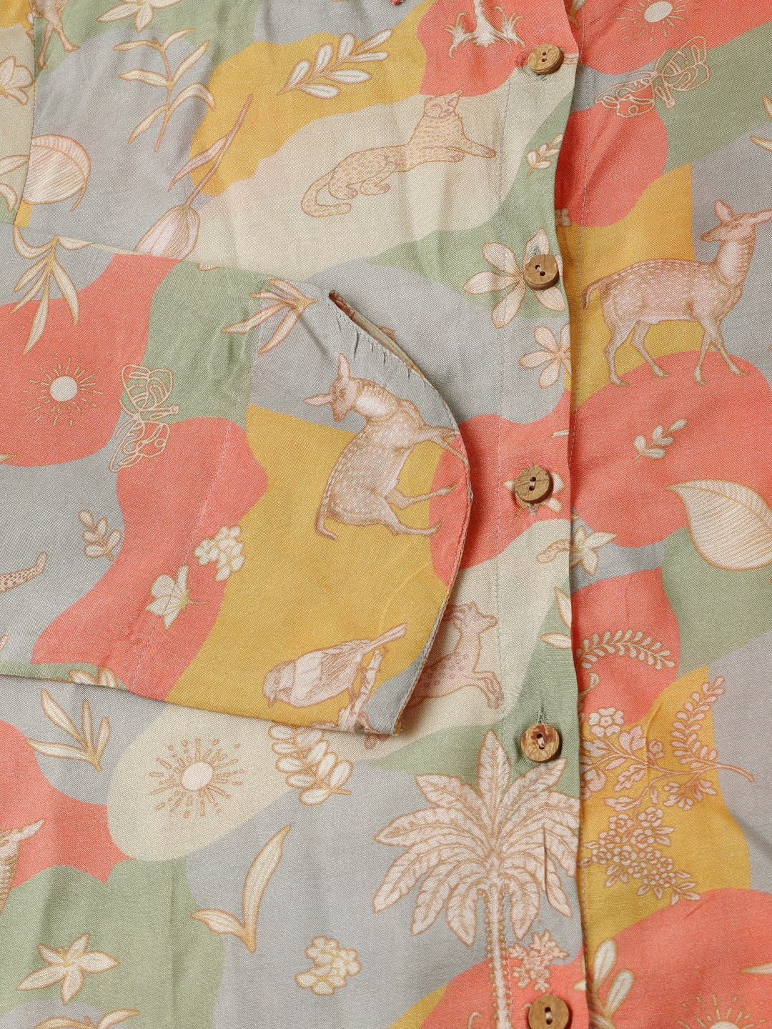 Noe Velarro Multi Color Quirky Print Muslin Co-ord Set