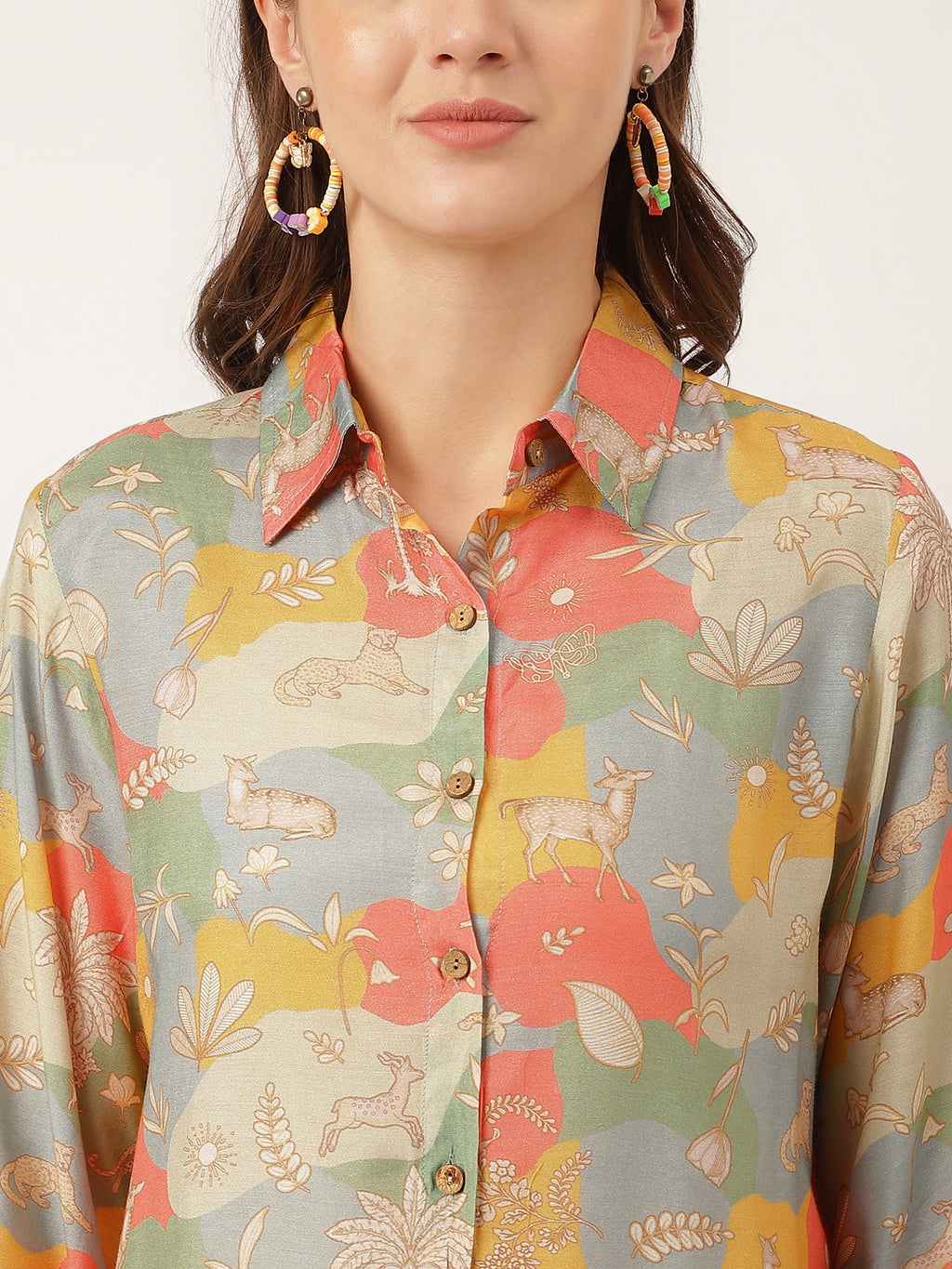 Noe Velarro Multi Color Quirky Print Muslin Co-ord Set