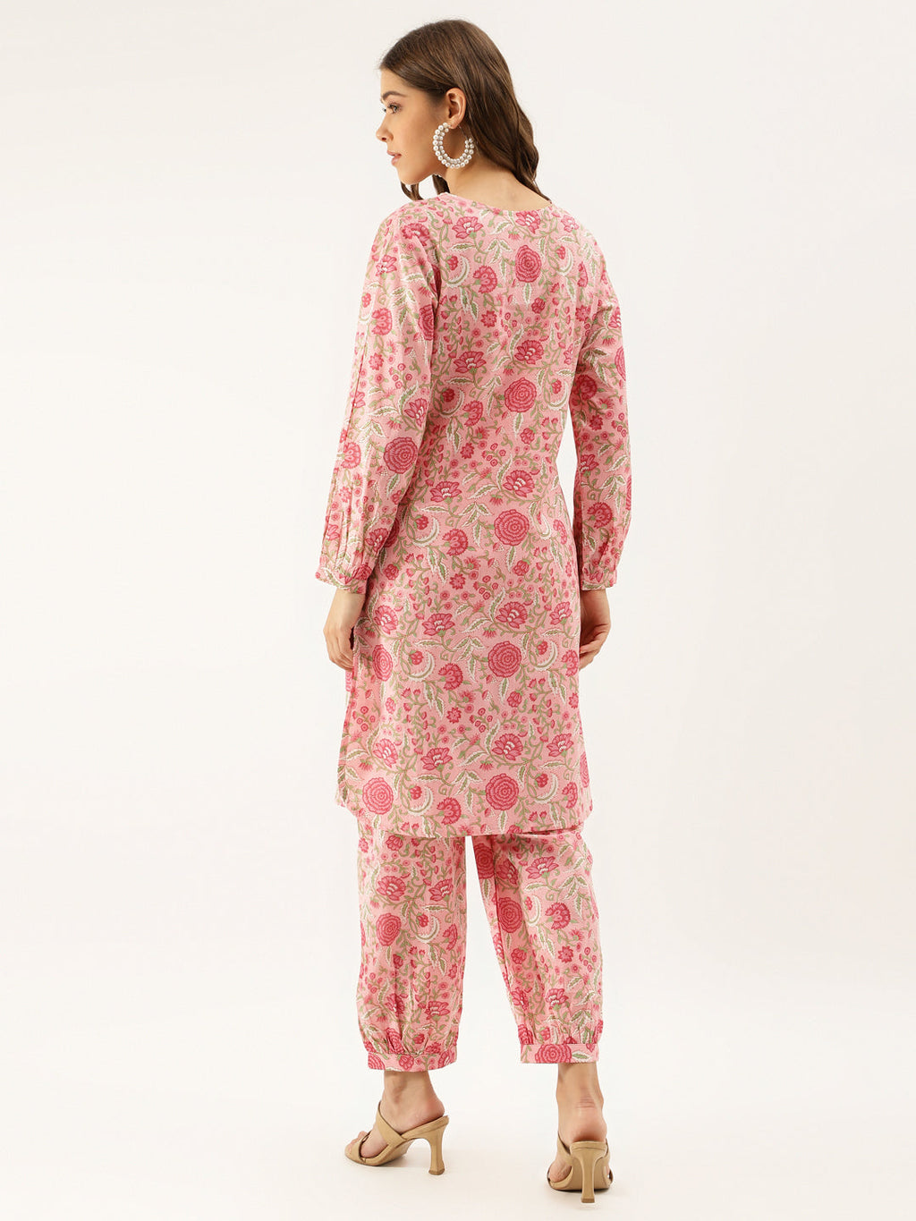 Noe Velarro Pink Floral Print Cotton Co-ord set