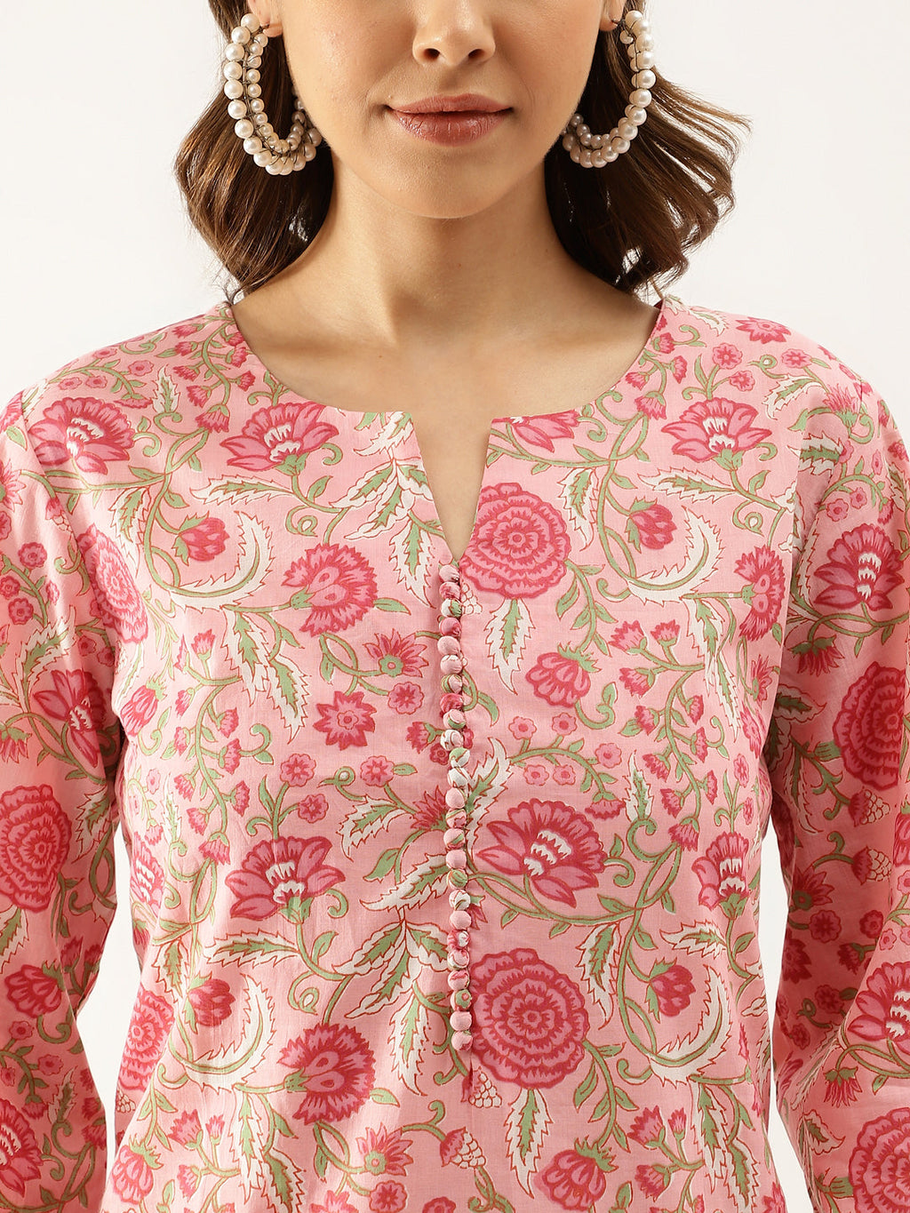 Noe Velarro Pink Floral Print Cotton Co-ord set