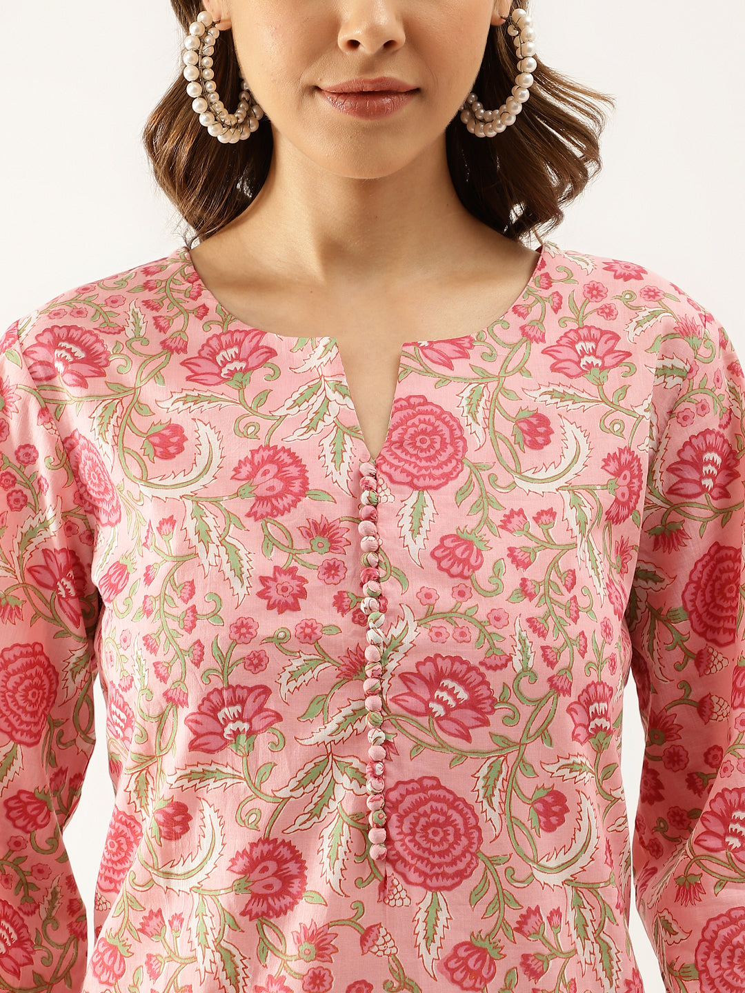 Noe Velarro Pink Floral Print Cotton Co-ord set